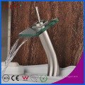 Fyeer High Body Glass Waterfall Brush Nickle Basin Faucet